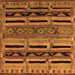 Square Machine Washable Oriental Orange Industrial Area Rugs, wshurb744org