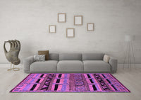 Machine Washable Oriental Purple Industrial Rug, wshurb744pur