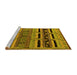 Sideview of Machine Washable Oriental Yellow Industrial Rug, wshurb744yw