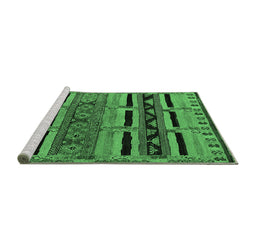 Sideview of Machine Washable Oriental Emerald Green Industrial Area Rugs, wshurb744emgrn