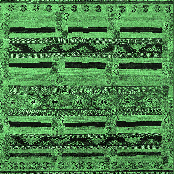 Square Oriental Emerald Green Industrial Rug, urb744emgrn