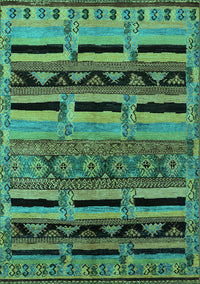 Oriental Turquoise Industrial Rug, urb744turq