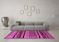 Machine Washable Oriental Pink Industrial Rug, wshurb744pnk