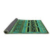 Sideview of Oriental Turquoise Industrial Rug, urb744turq