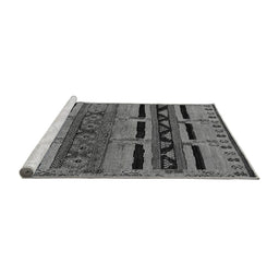 Sideview of Machine Washable Oriental Gray Industrial Rug, wshurb744gry