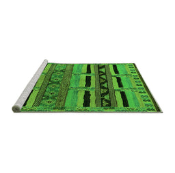 Sideview of Machine Washable Oriental Green Industrial Area Rugs, wshurb744grn
