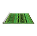 Sideview of Machine Washable Oriental Green Industrial Area Rugs, wshurb744grn