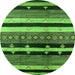 Round Oriental Green Industrial Rug, urb745grn