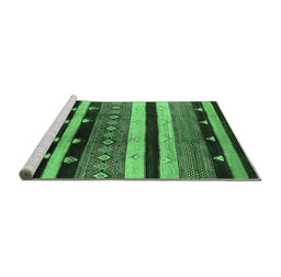 Sideview of Machine Washable Oriental Emerald Green Industrial Area Rugs, wshurb745emgrn