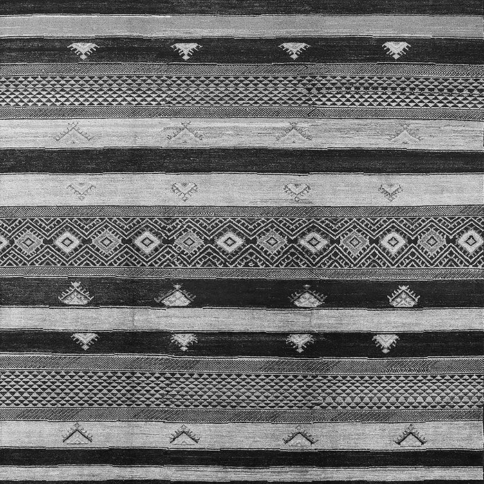 Square Machine Washable Oriental Gray Industrial Rug, wshurb745gry