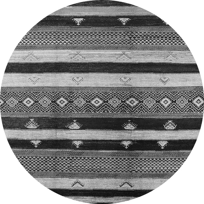 Round Oriental Gray Industrial Rug, urb745gry