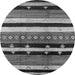 Round Oriental Gray Industrial Rug, urb745gry