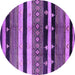 Round Oriental Purple Industrial Rug, urb745pur