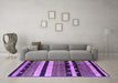 Machine Washable Oriental Purple Industrial Area Rugs in a Living Room, wshurb745pur