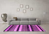 Machine Washable Oriental Pink Industrial Rug, wshurb745pnk