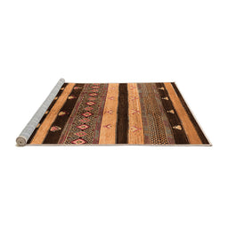 Sideview of Machine Washable Oriental Orange Industrial Area Rugs, wshurb745org