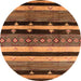 Round Oriental Orange Industrial Rug, urb745org