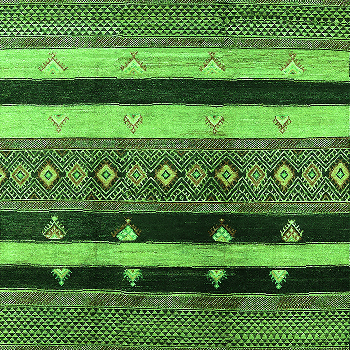 Machine Washable Oriental Green Industrial Area Rugs, wshurb745grn