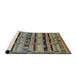 Sideview of Machine Washable Industrial Modern Coffee Brown Rug, wshurb746