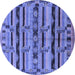 Round Oriental Blue Industrial Rug, urb746blu