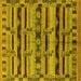 Square Machine Washable Oriental Yellow Industrial Rug, wshurb746yw