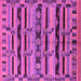 Square Machine Washable Oriental Pink Industrial Rug, wshurb746pnk
