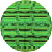 Round Oriental Green Industrial Rug, urb746grn