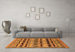 Machine Washable Oriental Orange Industrial Area Rugs in a Living Room, wshurb746org
