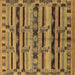 Square Machine Washable Oriental Brown Industrial Rug, wshurb746brn