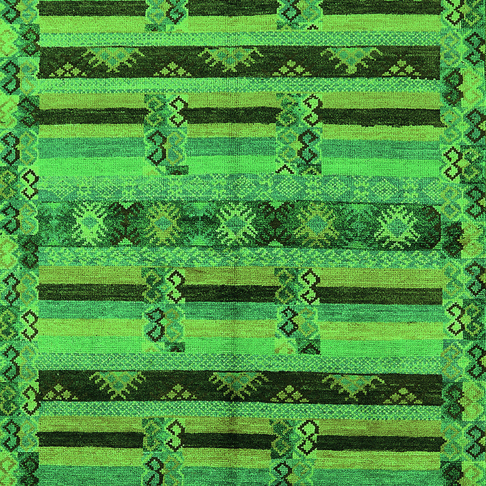 Machine Washable Oriental Green Industrial Area Rugs, wshurb746grn