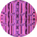 Round Oriental Pink Industrial Rug, urb746pnk