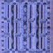 Square Machine Washable Oriental Blue Industrial Rug, wshurb746blu