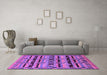 Machine Washable Oriental Purple Industrial Area Rugs in a Living Room, wshurb746pur