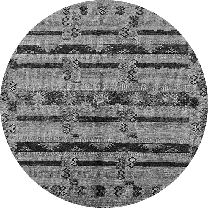Round Oriental Gray Industrial Rug, urb746gry