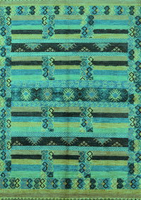 Oriental Turquoise Industrial Rug, urb746turq