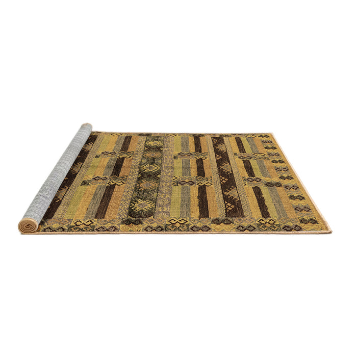 Sideview of Machine Washable Oriental Brown Industrial Rug, wshurb746brn