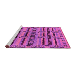 Sideview of Machine Washable Oriental Pink Industrial Rug, wshurb746pnk