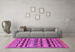 Machine Washable Oriental Pink Industrial Rug in a Living Room, wshurb746pnk