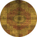 Round Oriental Orange Industrial Rug, urb747org