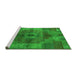 Sideview of Machine Washable Oriental Green Industrial Area Rugs, wshurb747grn