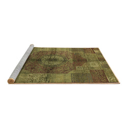 Sideview of Machine Washable Oriental Brown Industrial Rug, wshurb747brn
