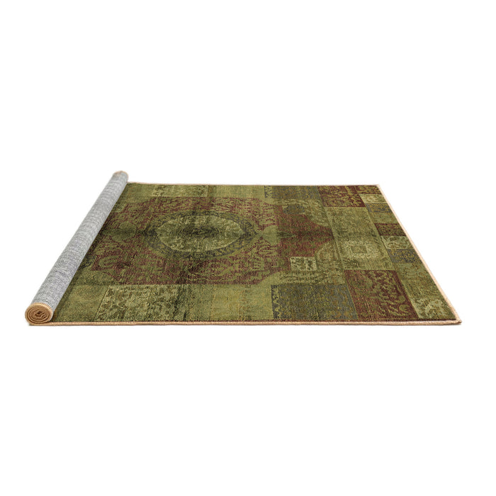 Sideview of Machine Washable Oriental Brown Industrial Rug, wshurb747brn