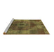 Sideview of Machine Washable Oriental Brown Industrial Rug, wshurb747brn