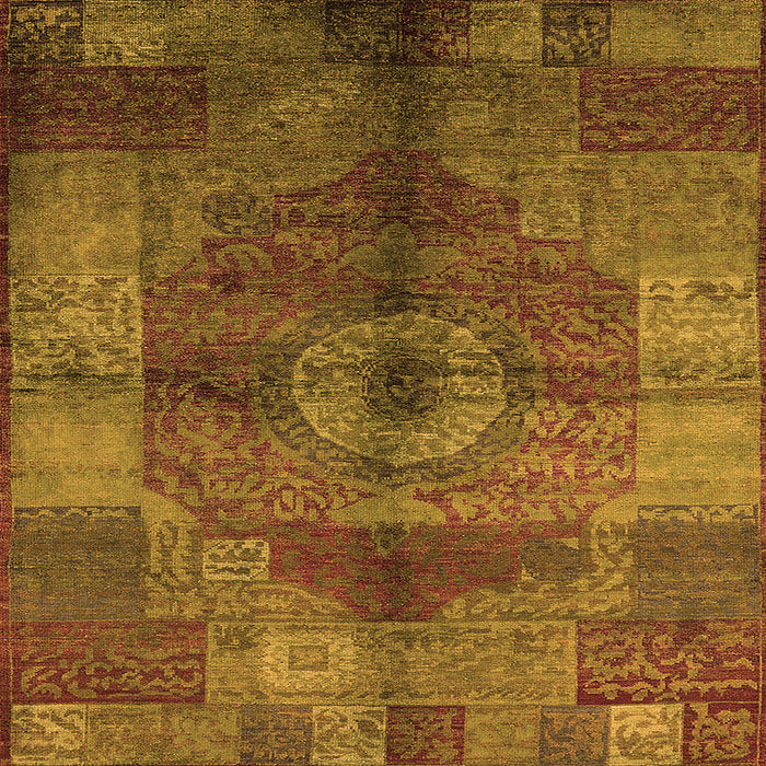 Square Machine Washable Oriental Orange Industrial Area Rugs, wshurb747org