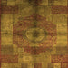 Square Machine Washable Oriental Orange Industrial Area Rugs, wshurb747org