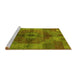 Sideview of Machine Washable Oriental Yellow Industrial Rug, wshurb747yw