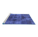 Sideview of Machine Washable Oriental Blue Industrial Rug, wshurb747blu