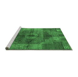 Sideview of Machine Washable Oriental Emerald Green Industrial Area Rugs, wshurb747emgrn