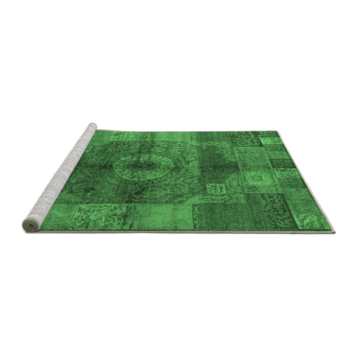 Sideview of Machine Washable Oriental Emerald Green Industrial Area Rugs, wshurb747emgrn