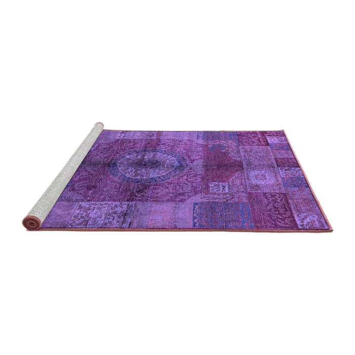 Sideview of Machine Washable Oriental Purple Industrial Area Rugs, wshurb747pur